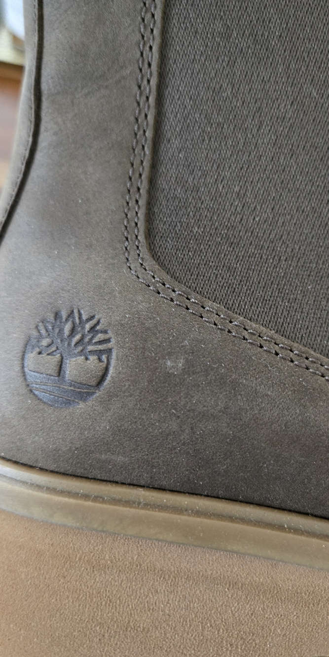Timberland Brown Taupe Leather Platform Chelsea Boots 7 Like New - Picture 2 of 11